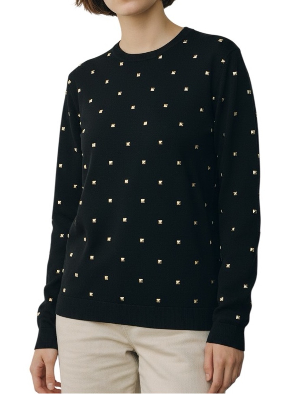 Outlander Vintage wool blend studded crew neck sweater Sz S excellent condition